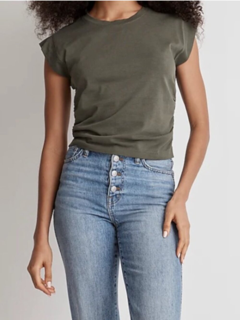 Madewell Muscle Tee with Side-Cinch Detail - Size XL